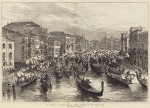 Den østrigske kejsers besøg i Venedig, procession på Canal Grande